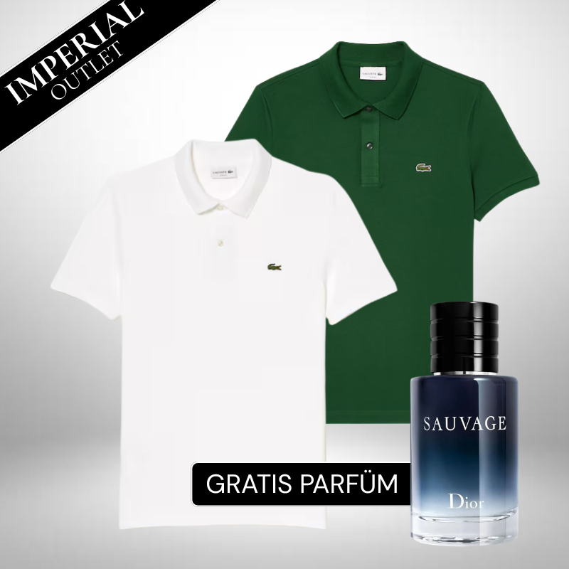Lacoste Set: 2 Polo-Shirts – Gratis Dior Sauvage (100ml)