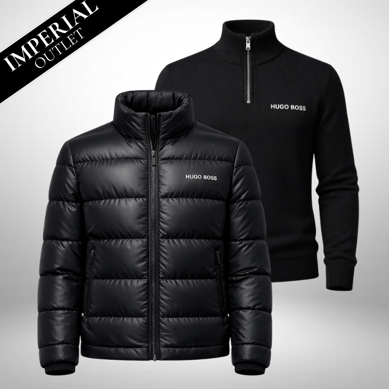 HUGO BOSS Set: Puffer-Jacke + Rollkragenpullover aus Wolle