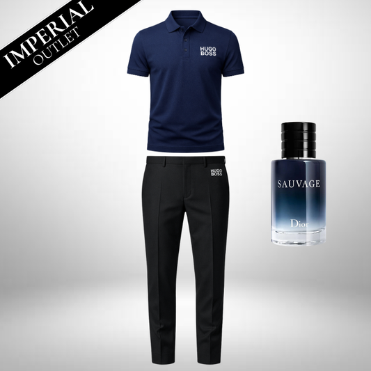 HUGO BOSS Set: Polo-Shirt + Anzughose – Dior Sauvage (100ml) Gratis dazu!