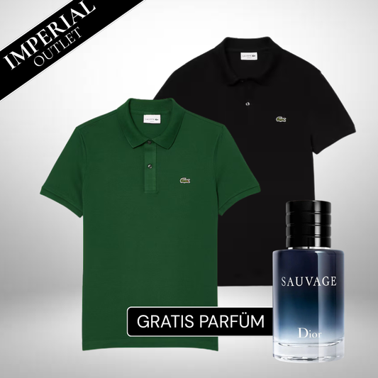 Lacoste Set: 2 Polo-Shirts – Gratis Dior Sauvage (100ml)