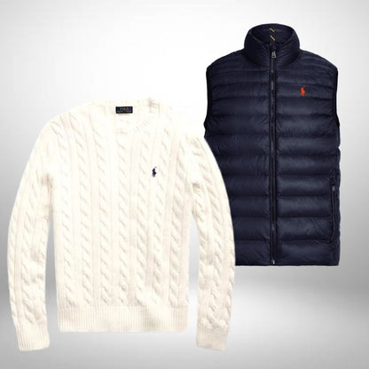 Set Ralph Lauren – Strickpullover & Weste für Eleganz und Komfort